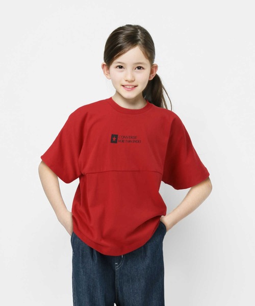 CONVERSE(コンバース)の「【CONVERSE】フットボールTシャツ(Tシャツ/カットソー・キッズ・ブラック/レッド/ホワイト/グリーン・130/160/120/105/150/140)」の4枚目の写真