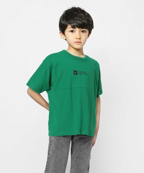 CONVERSE(コンバース)の「【CONVERSE】フットボールTシャツ(Tシャツ/カットソー・キッズ・ブラック/レッド/ホワイト/グリーン・130/160/120/105/150/140)」の1枚目の写真