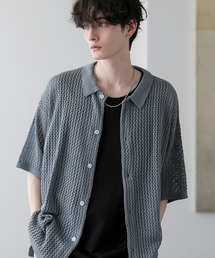 ASTRONOMY | クロシェメッシュ編みシアーサマーニットシャツ(シャツ/ブラウス)