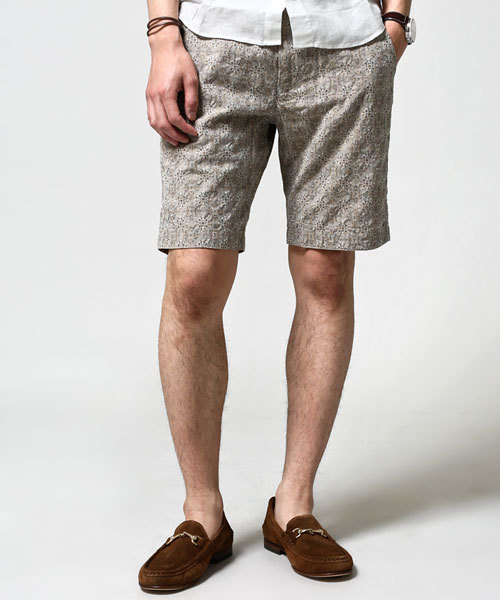 NANO universe（ナノユニバース）の「ジャガードワッシャーショーツ（その他パンツ・メンズ・レッド/ベージュ/グリーン/ネイビー/グレー/ブラック・LARGE/SMALL/MEDIUM）」の4枚目の写真