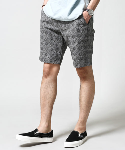 NANO universe（ナノユニバース）の「ジャガードワッシャーショーツ（その他パンツ・メンズ・レッド/ベージュ/グリーン/ネイビー/グレー/ブラック・LARGE/SMALL/MEDIUM）」の3枚目の写真