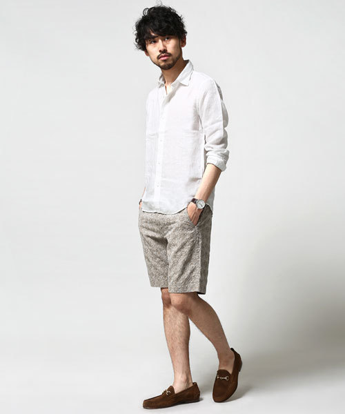 NANO universe（ナノユニバース）の「ジャガードワッシャーショーツ（その他パンツ・メンズ・レッド/ベージュ/グリーン/ネイビー/グレー/ブラック・LARGE/SMALL/MEDIUM）」の12枚目の写真