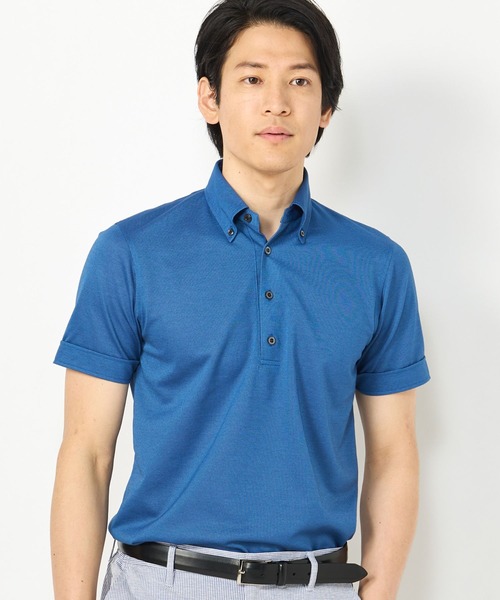 CROWDED CLOSET（クラウデッドクローゼット）の「【セオアルファ】鹿の子生地ボタンダウン ポロシャツ（ポロシャツ・メンズ・ライトグレー/パープル/ブルー・02/03/04）」の2枚目の写真