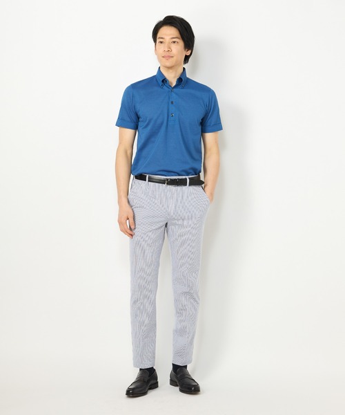 CROWDED CLOSET（クラウデッドクローゼット）の「【セオアルファ】鹿の子生地ボタンダウン ポロシャツ（ポロシャツ・メンズ・ライトグレー/パープル/ブルー・02/03/04）」の7枚目の写真