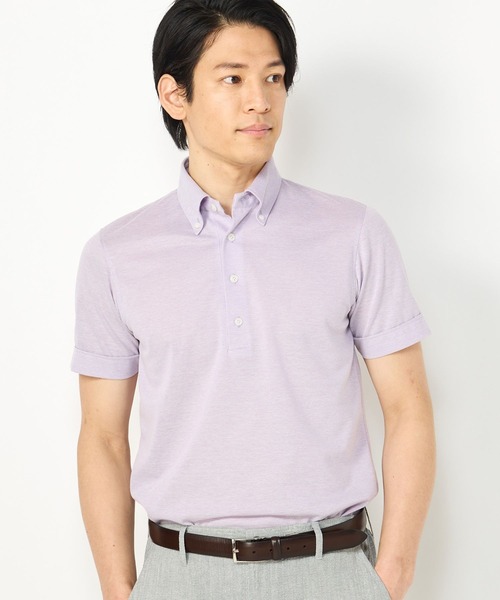 CROWDED CLOSET（クラウデッドクローゼット）の「【セオアルファ】鹿の子生地ボタンダウン ポロシャツ（ポロシャツ・メンズ・ライトグレー/パープル/ブルー・02/03/04）」の17枚目の写真