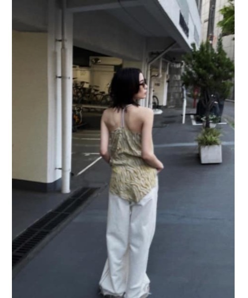 THROW by SLY（スローバイスライ）の「THROW SUMMER ROPE TOPS サマー ロープ トップス ゼブラ柄 キャミソール チュニック セットアップ可能（キャミソール・レディース・マルチ/ブラック・FREE）」の5枚目の写真