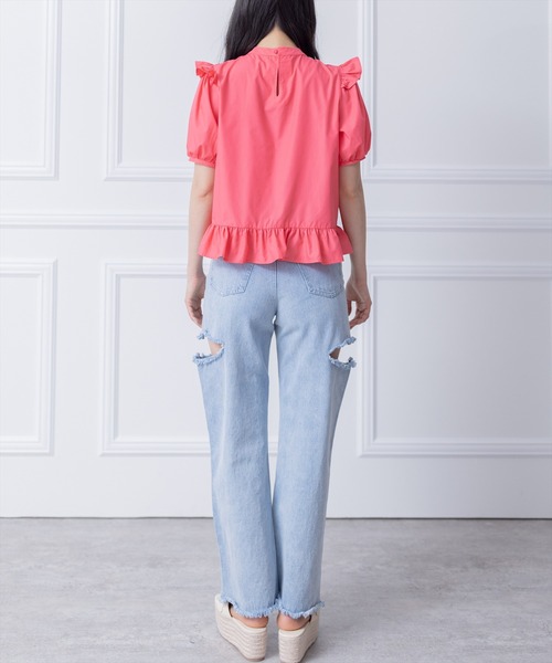 clear（クリア）の「アシンメトリーフリルデザインブラウス≪2024SS≫（シャツ/ブラウス・レディース・ピンク/オフホワイト/ブラック/ベージュ・F）」の20枚目の写真