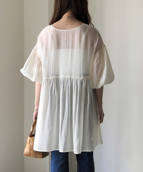 Riberry（リベリー）の「バルーンスリーブシアーブラウス（シャツ/ブラウス・レディース・オフホワイト/ブラック・MEDIUM）」の10枚目の写真