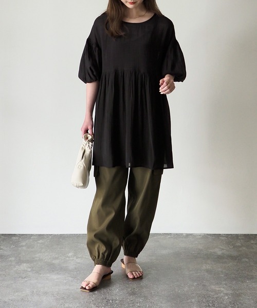 Riberry（リベリー）の「バルーンスリーブシアーブラウス（シャツ/ブラウス・レディース・オフホワイト/ブラック・MEDIUM）」の7枚目の写真