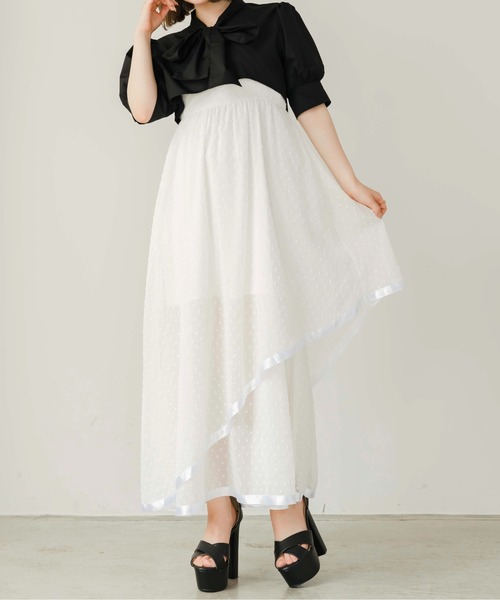 apres jour by あかちゃす(アプレジュールバイアカチャス)の「【あかちゃすコラボアイテム】ショートボウタイブラウス【ZOZOTOWN限定アイテム】(シャツ/ブラウス・レディース・ブラック/オフホワイト・X-LARGE/フリー)」の11枚目の写真