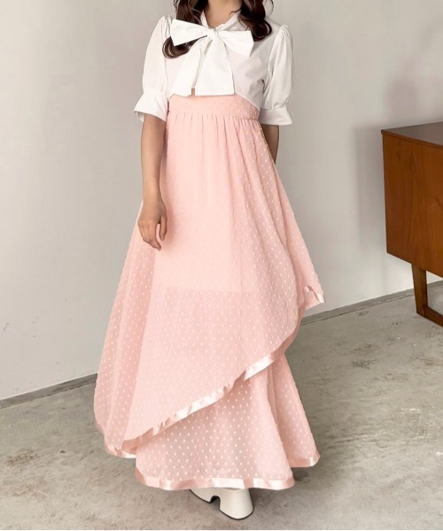 apres jour by あかちゃす(アプレジュールバイアカチャス)の「【あかちゃすコラボアイテム】ショートボウタイブラウス【ZOZOTOWN限定アイテム】(シャツ/ブラウス・レディース・ブラック/オフホワイト・X-LARGE/フリー)」の6枚目の写真