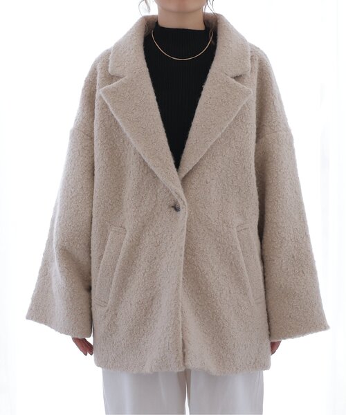frames RAY CASSIN（フレームスレイカズン）の「フェイクリングウールテーラードコート（その他アウター・レディース・モカ/ベージュ・FREE）」の9枚目の写真
