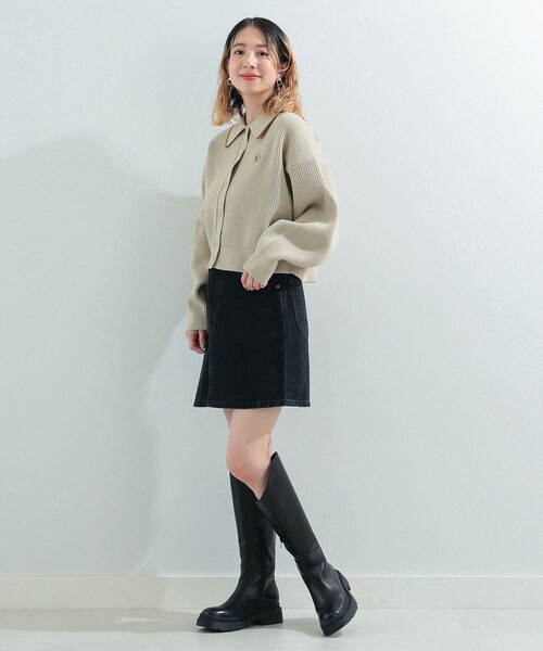 Ray BEAMS（レイビームス）の「FRED PERRY × Ray BEAMS / 別注 カラー カーディガン（カーディガン/ボレロ・レディース・オフホワイト/ネイビー/ブラウン系その他・SMALL）」の6枚目の写真