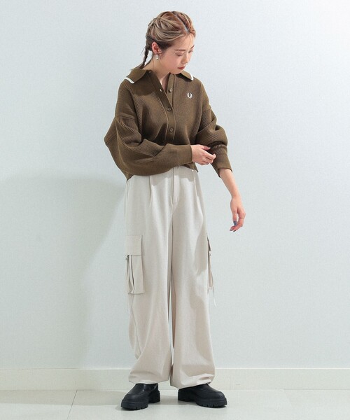 Ray BEAMS（レイビームス）の「FRED PERRY × Ray BEAMS / 別注 カラー カーディガン（カーディガン/ボレロ・レディース・オフホワイト/ネイビー/ブラウン系その他・SMALL）」の13枚目の写真