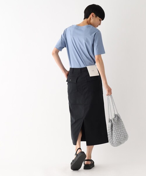 OPAQUE.CLIP（オペークドットクリップ）の「オーガニックコットン混 ベイカースカート【洗濯機洗い可/ストレッチ】（スカート・レディース・カーキ/ブラック/ボルドー・42/40/38/36/34）」の14枚目の写真