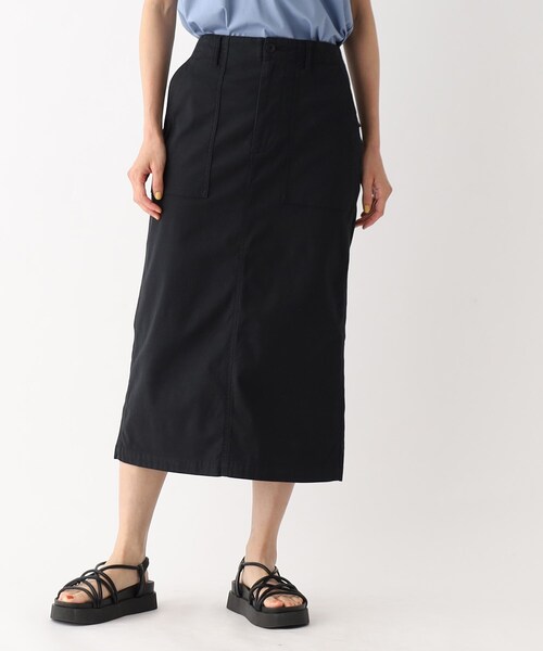 OPAQUE.CLIP（オペークドットクリップ）の「オーガニックコットン混 ベイカースカート【洗濯機洗い可/ストレッチ】（スカート・レディース・カーキ/ブラック/ボルドー・42/40/38/36/34）」の15枚目の写真