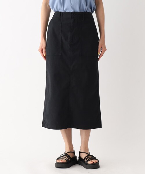 OPAQUE.CLIP（オペークドットクリップ）の「オーガニックコットン混 ベイカースカート【洗濯機洗い可/ストレッチ】（スカート・レディース・カーキ/ブラック/ボルドー・42/40/38/36/34）」の9枚目の写真