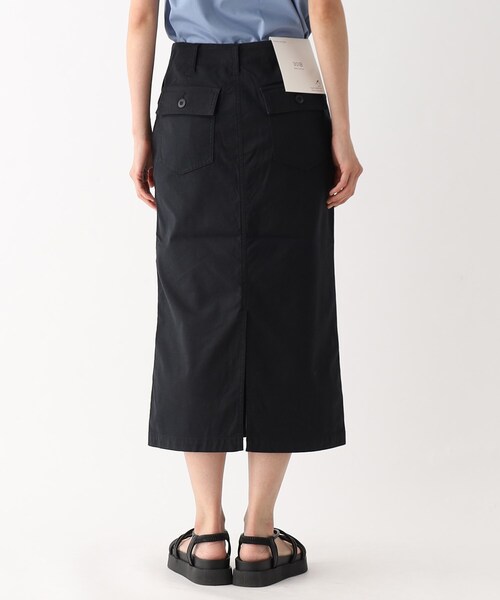 OPAQUE.CLIP（オペークドットクリップ）の「オーガニックコットン混 ベイカースカート【洗濯機洗い可/ストレッチ】（スカート・レディース・カーキ/ブラック/ボルドー・42/40/38/36/34）」の11枚目の写真