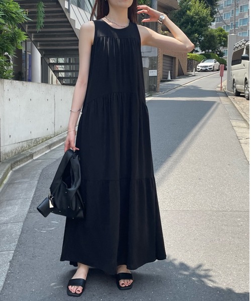 セール】【サイズ展開あり】バックシャンティアードワンピース