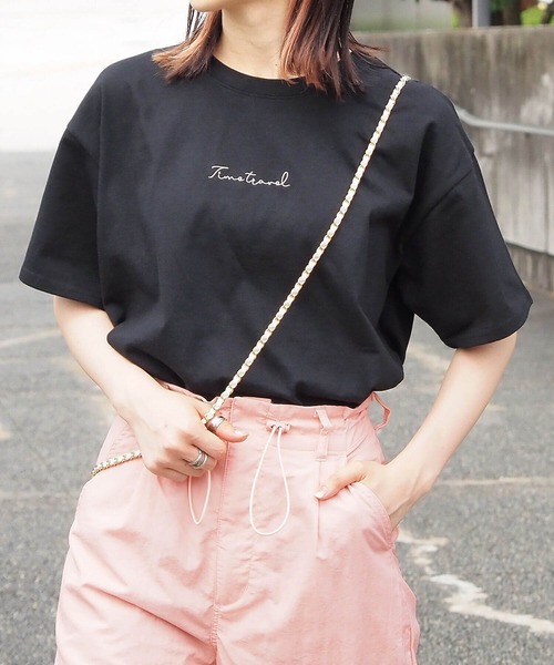 tiptop（ティップトップ）の「綿100％アソート刺繍Tシャツ（Tシャツ/カットソー・レディース・ホワイト系その他2/ブラック/ホワイト系その他/ホワイト系その他3/オフホワイト/ブラック系その他/ホワイト系その他4/ブラック系その他2/ホワイト系その他5・FREE）」の8枚目の写真