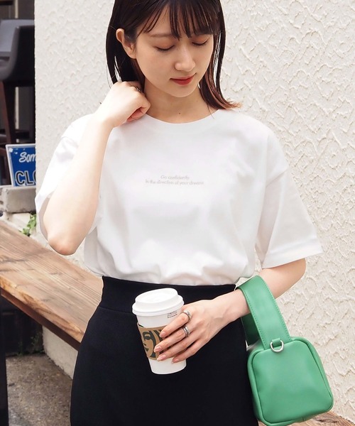 tiptop（ティップトップ）の「綿100％アソート刺繍Tシャツ（Tシャツ/カットソー・レディース・ホワイト系その他2/ブラック/ホワイト系その他/ホワイト系その他3/オフホワイト/ブラック系その他/ホワイト系その他4/ブラック系その他2/ホワイト系その他5・FREE）」の16枚目の写真
