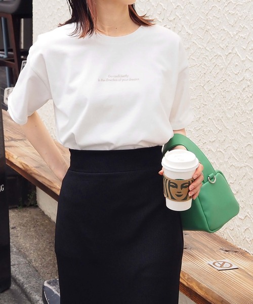 tiptop（ティップトップ）の「綿100％アソート刺繍Tシャツ（Tシャツ/カットソー・レディース・ホワイト系その他2/ブラック/ホワイト系その他/ホワイト系その他3/オフホワイト/ブラック系その他/ホワイト系その他4/ブラック系その他2/ホワイト系その他5・FREE）」の17枚目の写真