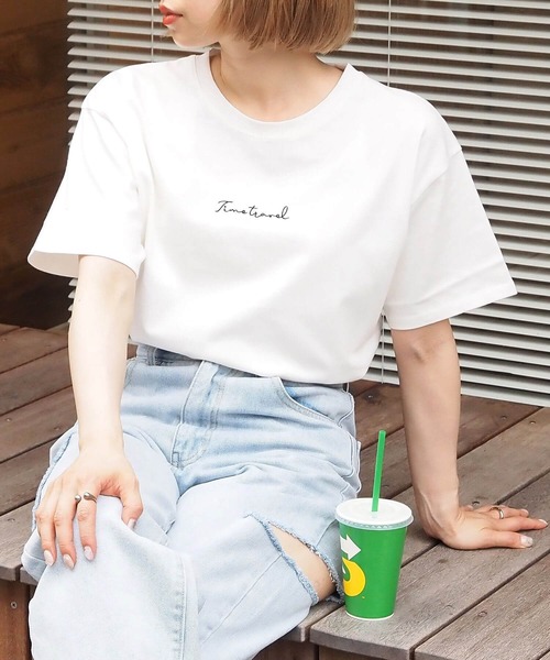 tiptop（ティップトップ）の「綿100％アソート刺繍Tシャツ（Tシャツ/カットソー・レディース・ホワイト系その他2/ブラック/ホワイト系その他/ホワイト系その他3/オフホワイト/ブラック系その他/ホワイト系その他4/ブラック系その他2/ホワイト系その他5・FREE）」の19枚目の写真