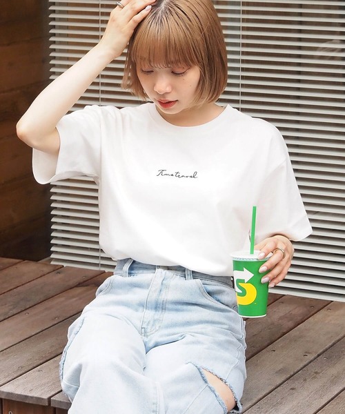 tiptop（ティップトップ）の「綿100％アソート刺繍Tシャツ（Tシャツ/カットソー・レディース・ホワイト系その他2/ブラック/ホワイト系その他/ホワイト系その他3/オフホワイト/ブラック系その他/ホワイト系その他4/ブラック系その他2/ホワイト系その他5・FREE）」の20枚目の写真