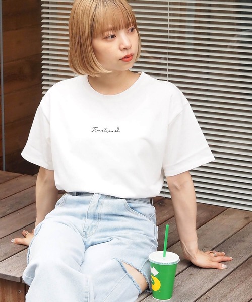 tiptop（ティップトップ）の「綿100％アソート刺繍Tシャツ（Tシャツ/カットソー・レディース・ホワイト系その他2/ブラック/ホワイト系その他/ホワイト系その他3/オフホワイト/ブラック系その他/ホワイト系その他4/ブラック系その他2/ホワイト系その他5・FREE）」の21枚目の写真