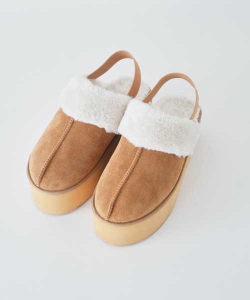 WEGO（ウィゴー）の「WEGO/フェイクムートンサボ（スリッポン・レディース・ベージュ/ブラック・MEDIUM/LARGE）」の9枚目の写真