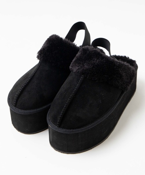 WEGO（ウィゴー）の「WEGO/フェイクムートンサボ（スリッポン・レディース・ベージュ/ブラック・MEDIUM/LARGE）」の10枚目の写真