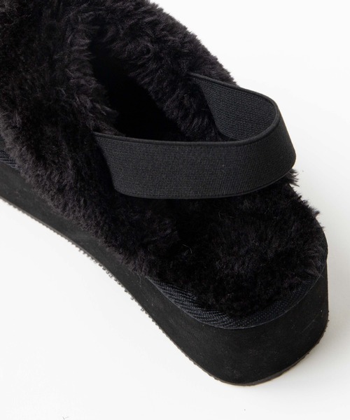 WEGO（ウィゴー）の「WEGO/フェイクムートンサボ（スリッポン・レディース・ベージュ/ブラック・MEDIUM/LARGE）」の15枚目の写真