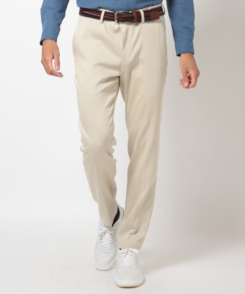 MEN'S BIGI（メンズビギ）の「スラブデイム調ロイヤルオックスシャンブレースラックスパンツ（スラックス・メンズ・ベージュ/ネイビー/ブラウン/グレー・01/02/03/04）」の7枚目の写真