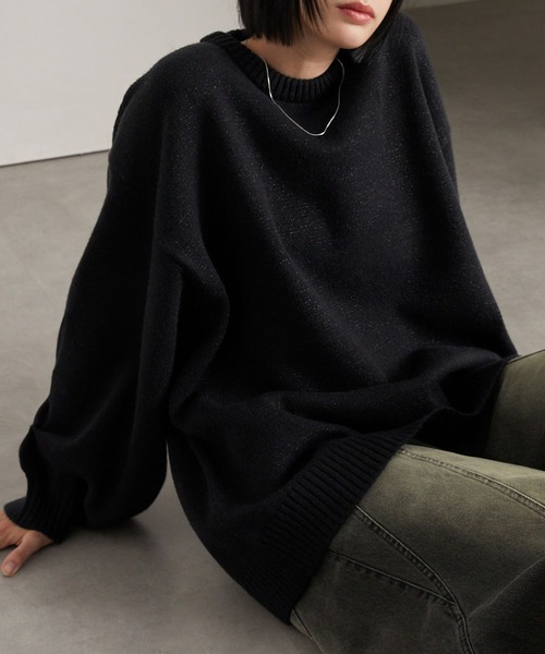 cussil(クシル)の「【cussil/クシル】ハイファンクショナルニット ワイドバルーンスリーブ ルーズ セーター(ニット/セーター・メンズ・ブラウン/ブラック/オフホワイト/ワインレッド/チャコールグレー/ダークブラウン/イエロー系/グリーン/ライトグレー/ブラック系/ブルー系/ブラウン系/レッド系/ホワイト系/ブラック系1/ブルー/シルバーグレー/ライトブルーグレー/ダークグリーン/ブラック系2/ライトグレー系2・M/L/XL/S/XS)」の6枚目の写真