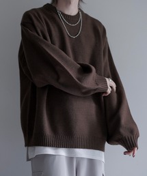 【cussil/クシル】ハイファンクショナルニット ワイドバルーンスリーブ ルーズ セーター