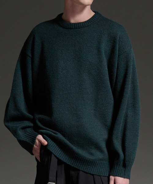 cussil（クシル）の「【cussil/クシル】ハイファンクショナルニット ワイドバルーンスリーブ ルーズ セーター（ニット/セーター・メンズ・ブラウン/ブラック/オフホワイト/ワインレッド/チャコールグレー/ダークブラウン/イエロー系/グリーン/ライトグレー/ブラック系/ブルー系/ブラウン系/レッド系/ホワイト系/ブラック系1/ブルー/シルバーグレー/ライトブルーグレー/ダークグリーン・M/L/XL/S）」の13枚目の写真