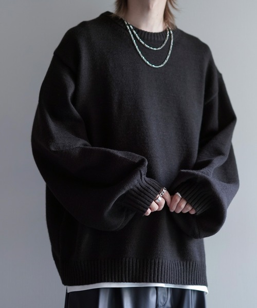 【cussil/クシル】ハイファンクショナルニット ワイドバルーンスリーブ ルーズ セーター（ニット/セーター）｜cussil（クシル）