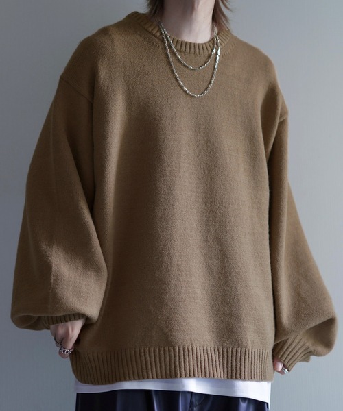 【cussil/クシル】ハイファンクショナルニット ワイドバルーンスリーブ ルーズ セーター（ニット/セーター）｜cussil（クシル）