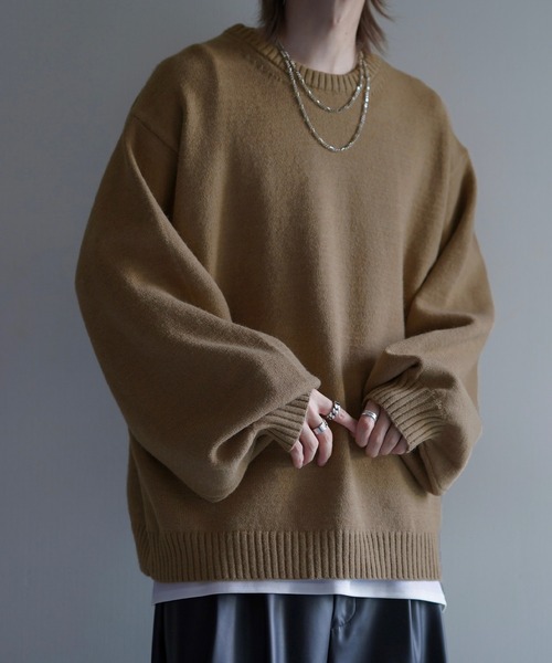 【cussil/クシル】ハイファンクショナルニット ワイドバルーンスリーブ ルーズ セーター（ニット/セーター）｜cussil（クシル）