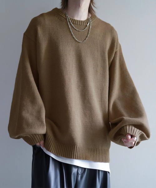 【cussil/クシル】ハイファンクショナルニット ワイドバルーンスリーブ ルーズ セーター（ニット/セーター）｜cussil（クシル）