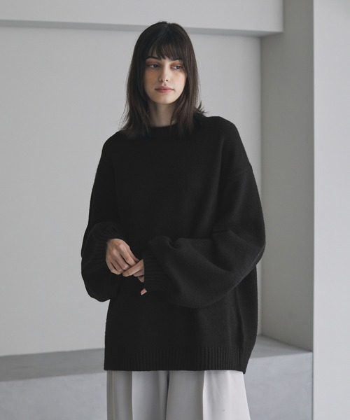 【cussil/クシル】ハイファンクショナルニット ワイドバルーンスリーブ ルーズ セーター（ニット/セーター）｜cussil（クシル）