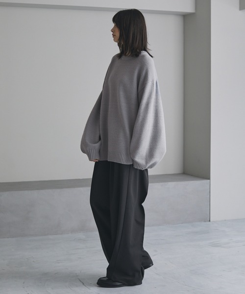 【cussil/クシル】ハイファンクショナルニット ワイドバルーンスリーブ ルーズ セーター（ニット/セーター）｜cussil（クシル）