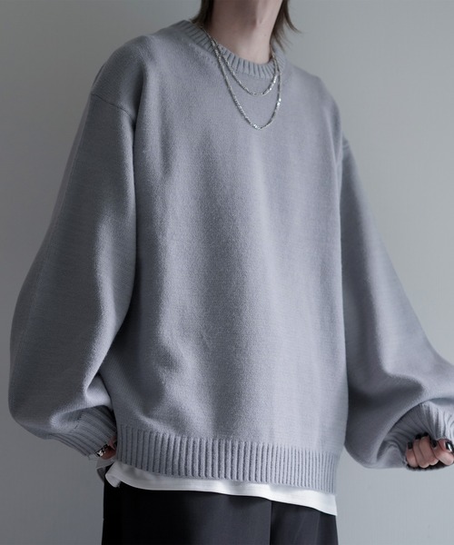 【cussil/クシル】ハイファンクショナルニット ワイドバルーンスリーブ ルーズ セーター（ニット/セーター）｜cussil（クシル）