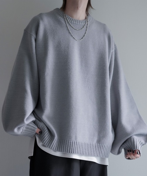 【cussil/クシル】ハイファンクショナルニット ワイドバルーンスリーブ ルーズ セーター（ニット/セーター）｜cussil（クシル）