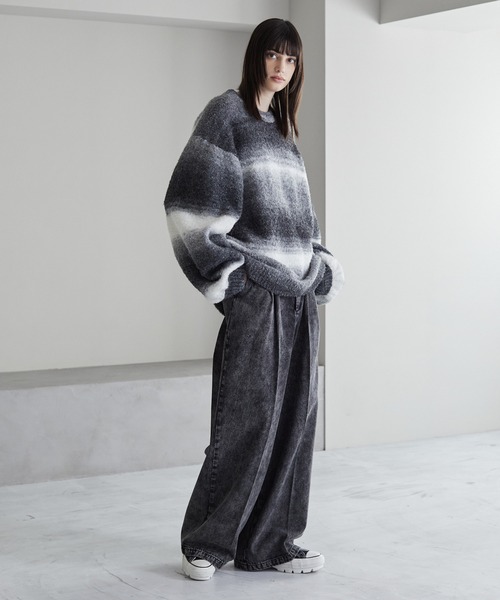【cussil/クシル】ハイファンクショナルニット ワイドバルーンスリーブ ルーズ セーター（ニット/セーター）｜cussil（クシル）