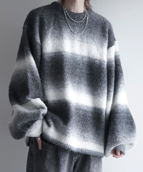 【cussil/クシル】ハイファンクショナルニット ワイドバルーンスリーブ ルーズ セーター（ニット/セーター）｜cussil（クシル）