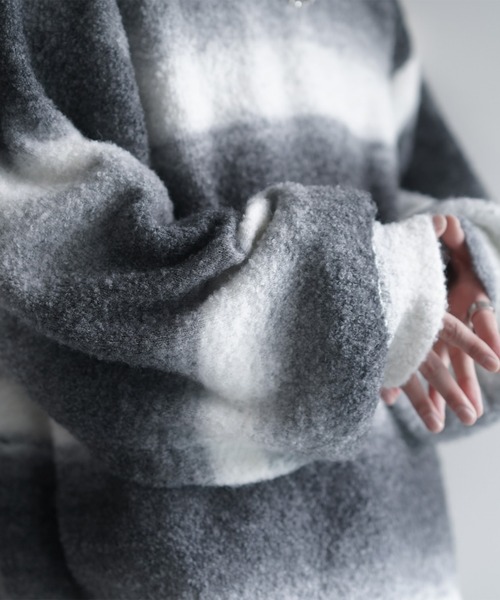 【cussil/クシル】ハイファンクショナルニット ワイドバルーンスリーブ ルーズ セーター（ニット/セーター）｜cussil（クシル）