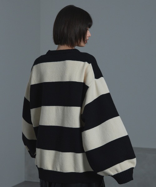 【cussil/クシル】ハイファンクショナルニット ワイドバルーンスリーブ ルーズ セーター（ニット/セーター）｜cussil（クシル）