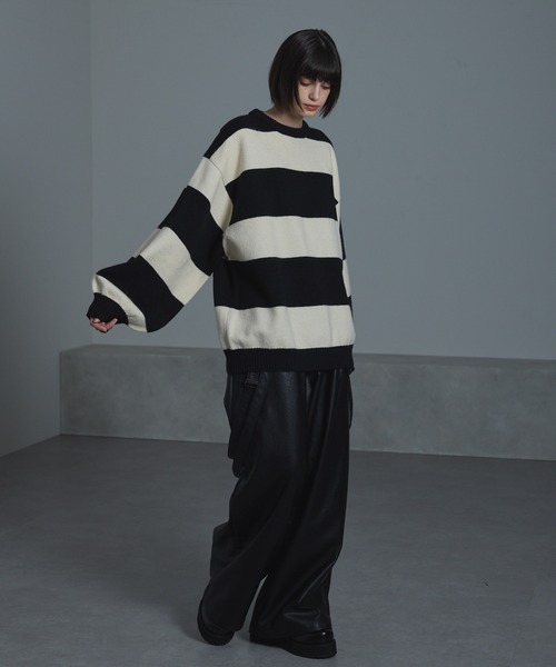 【cussil/クシル】ハイファンクショナルニット ワイドバルーンスリーブ ルーズ セーター（ニット/セーター）｜cussil（クシル）