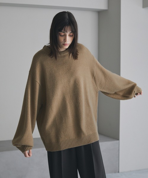 【cussil/クシル】ハイファンクショナルニット ワイドバルーンスリーブ ルーズ セーター（ニット/セーター）｜cussil（クシル）